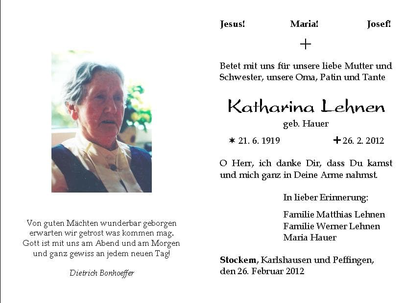 Frau Katharina Lehnen