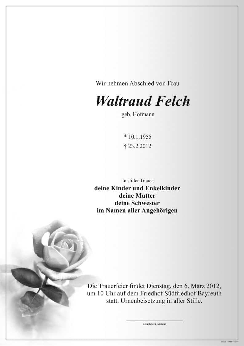 Frau Waltraud Felch