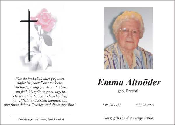 Frau Emma Altnöder