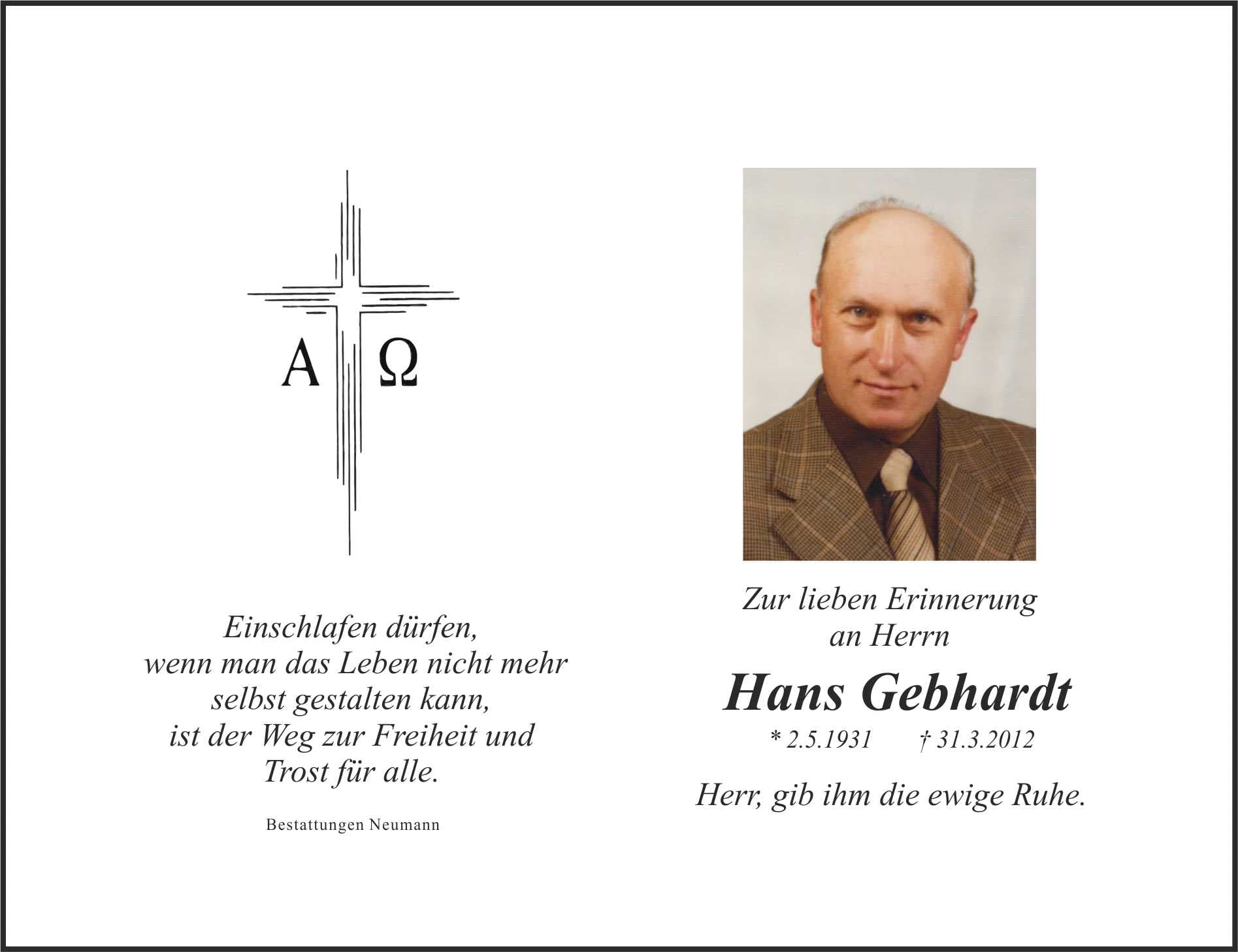 Herr Hans Gebhardt