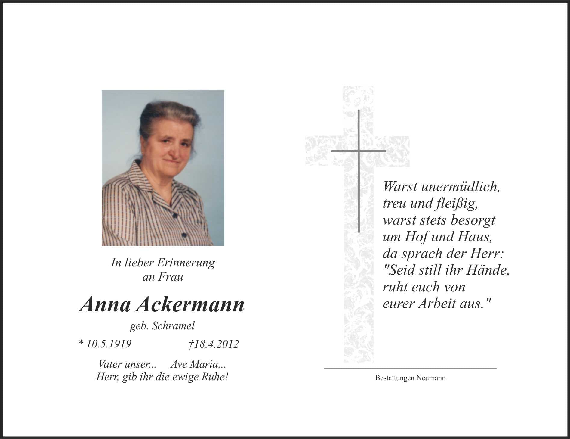 Frau Anna Ackermann