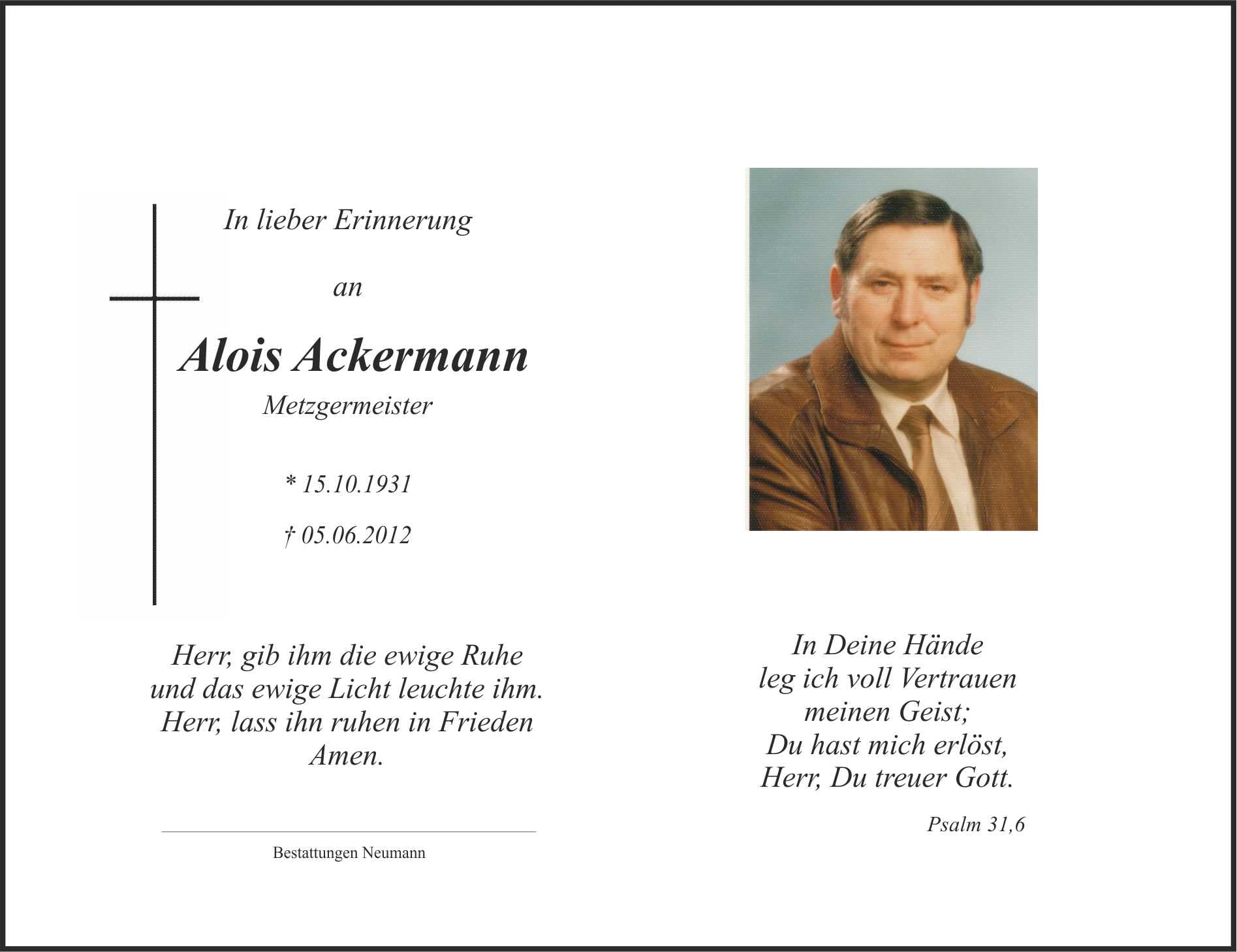 Herr Alois Ackermann