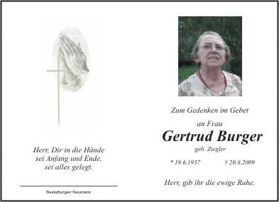 Frau Gertrud Burger