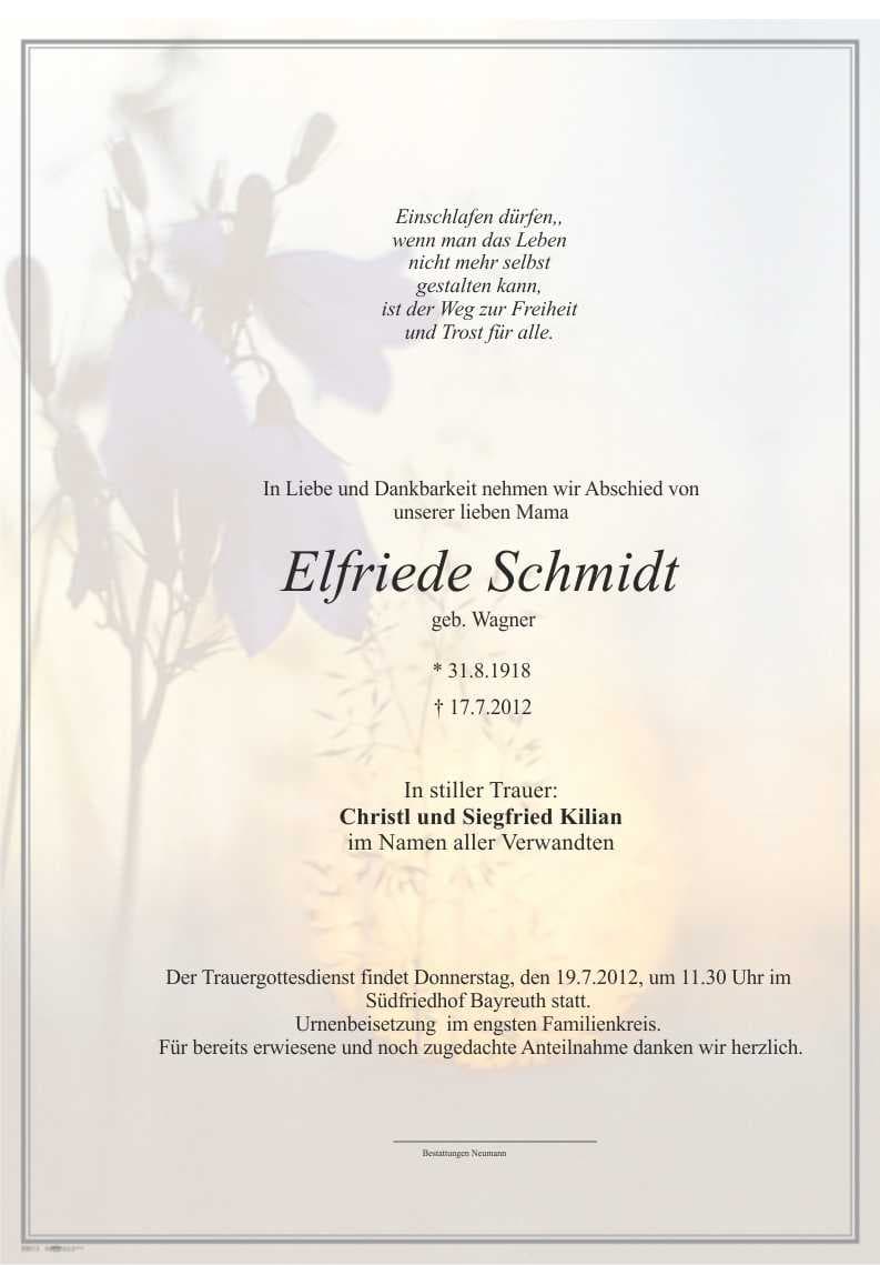 Frau Elfriede Schmidt