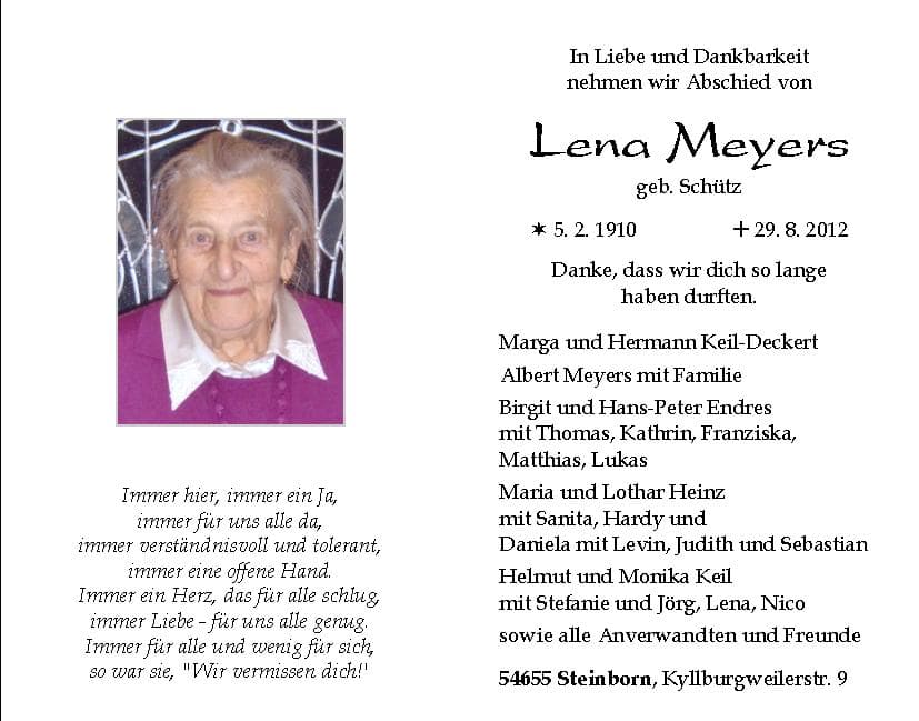 Frau Lena Meyers
