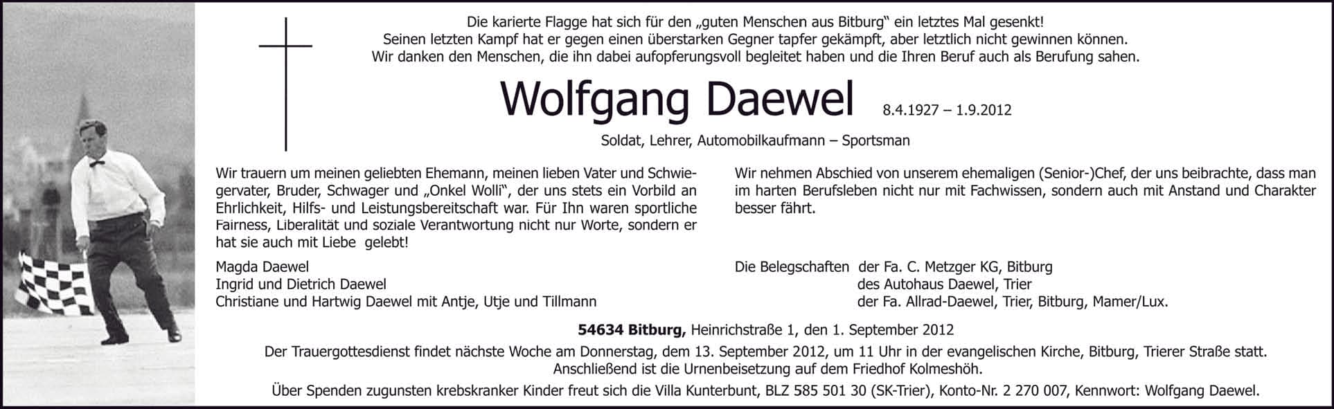Herr Wolfgang Daewel