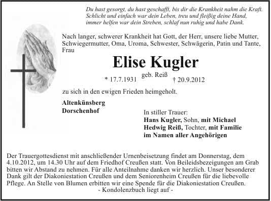 Frau Elise Kugler