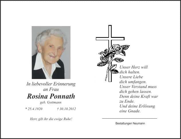 Frau Rosina Ponnath
