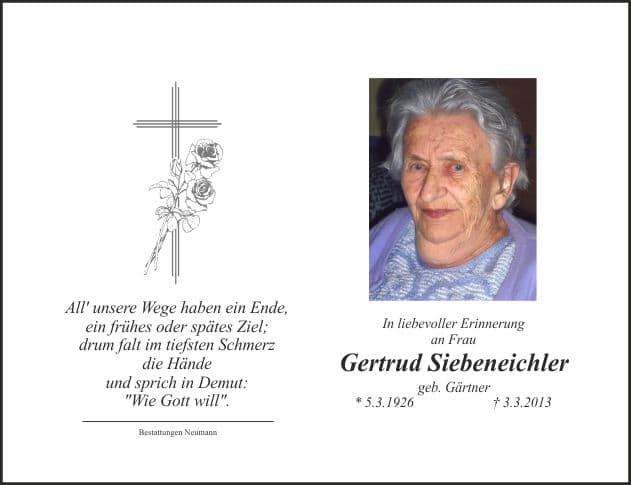 Frau Gertrud Siebeneichler