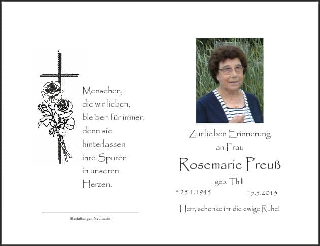 Frau Rosemarie Preuß