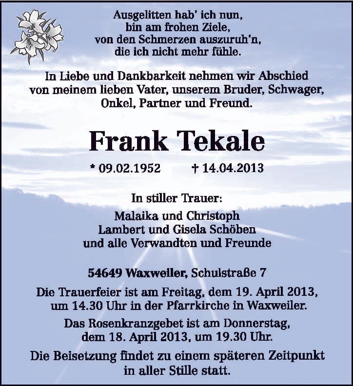 Herr Frank Tekale