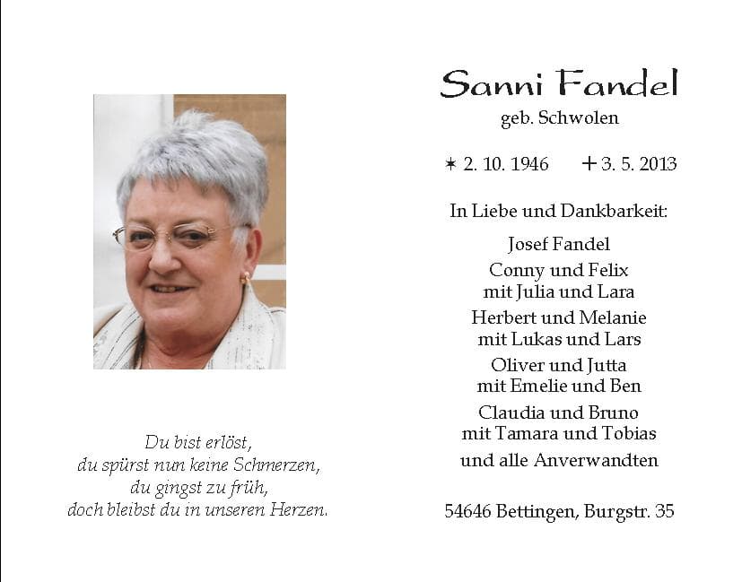 Frau Sanni Fandel