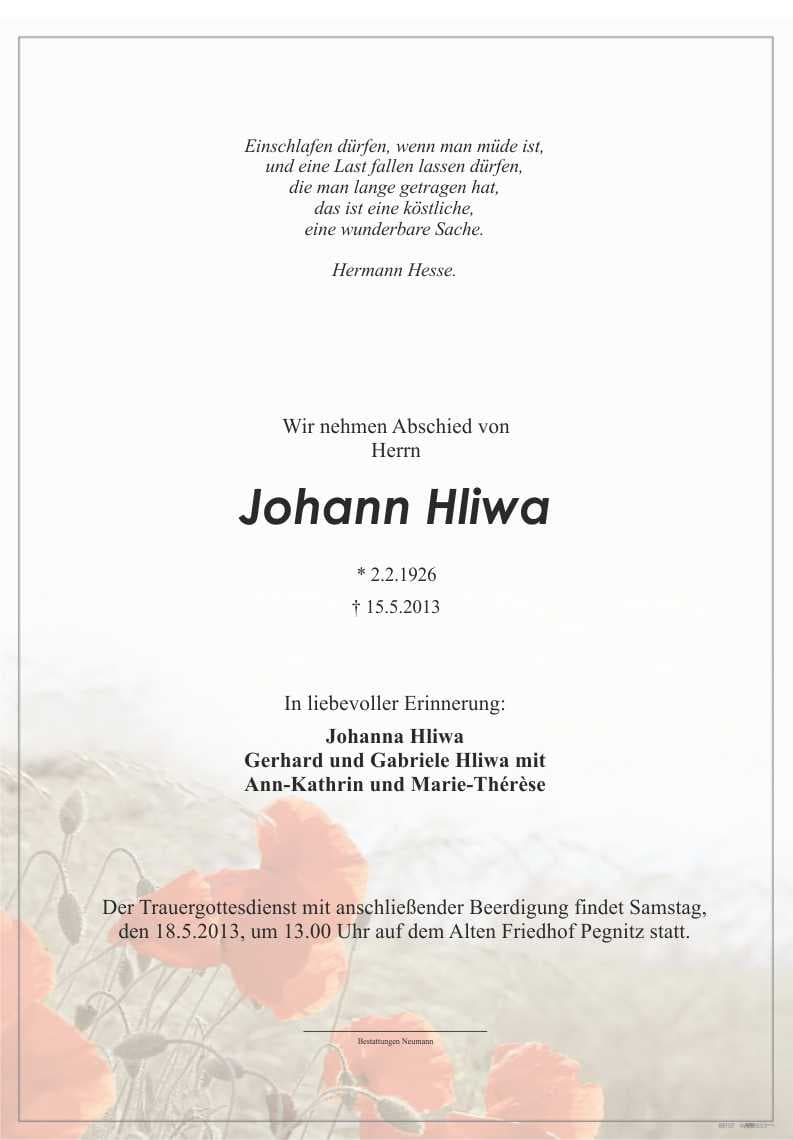 Herr Johann Hliwa
