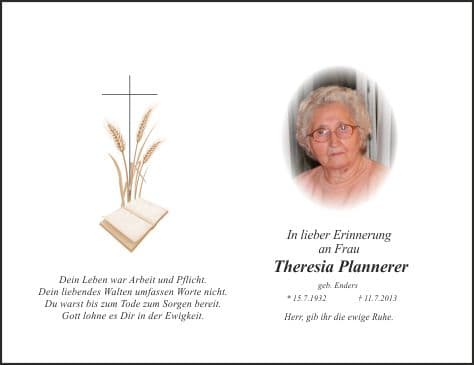 Frau Theresia Plannerer