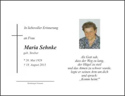 Frau Maria Sehnke
