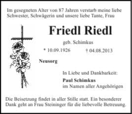 Frau Erna Riedl