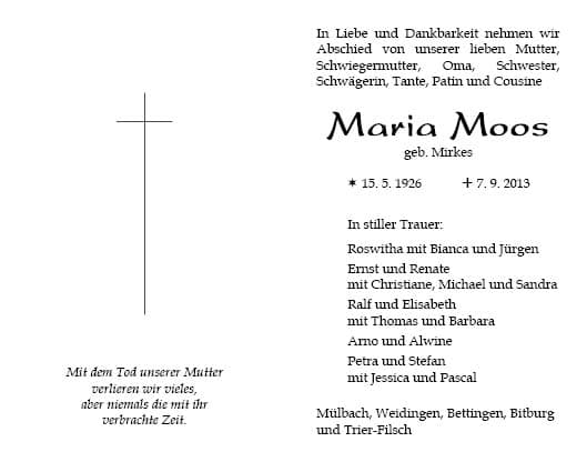 Frau Maria Moos