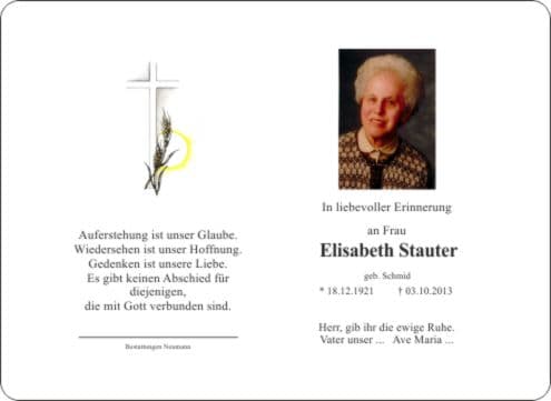 Frau Elisabeth Stauter