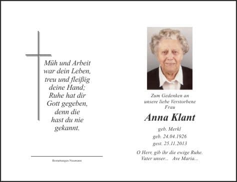 Frau Anna Klant
