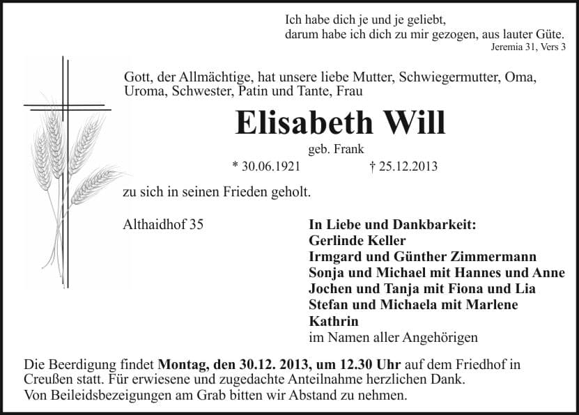 Frau Elisabeth Will