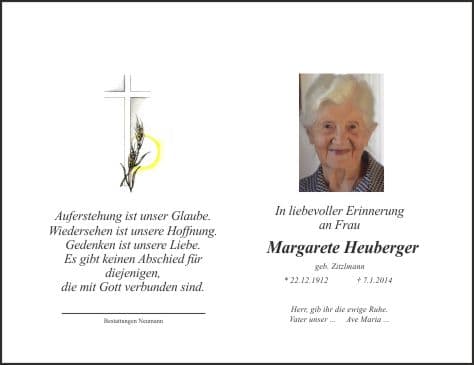Frau Margareta Heuberger