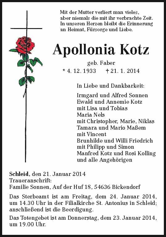Frau Apollonia Kotz