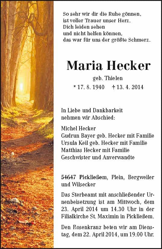 Frau Maria Hecker