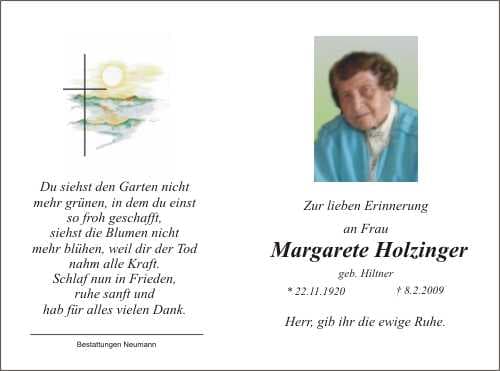 Frau Margarete Holzinger