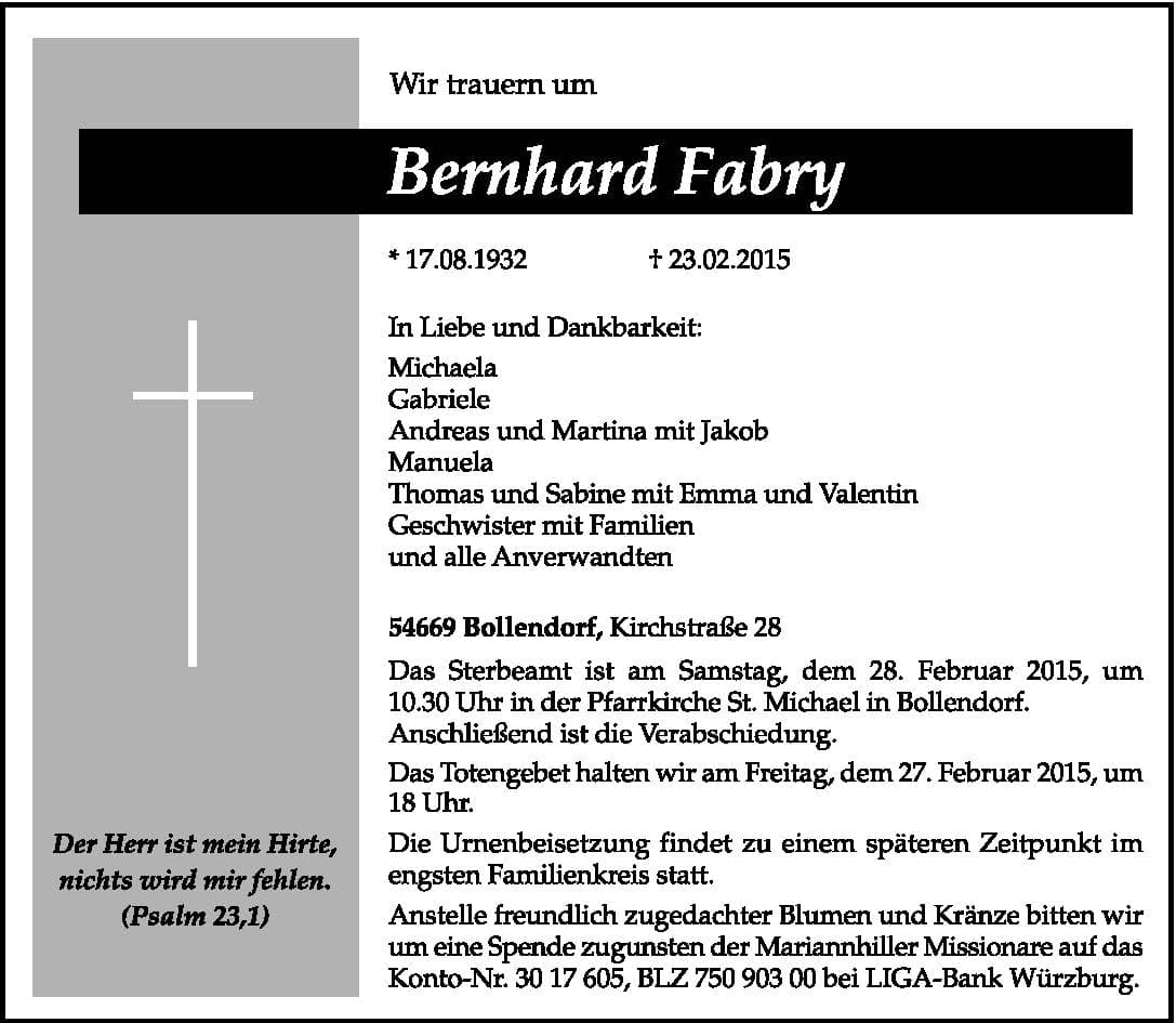Herr Bernhard Fabry