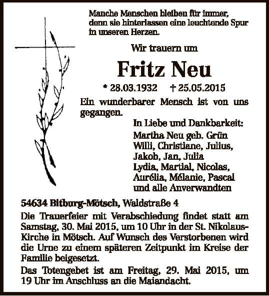 Herr Fritz Neu