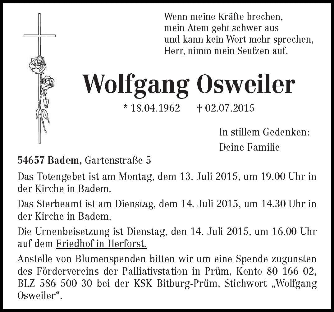 Herr Wolfgang Osweiler