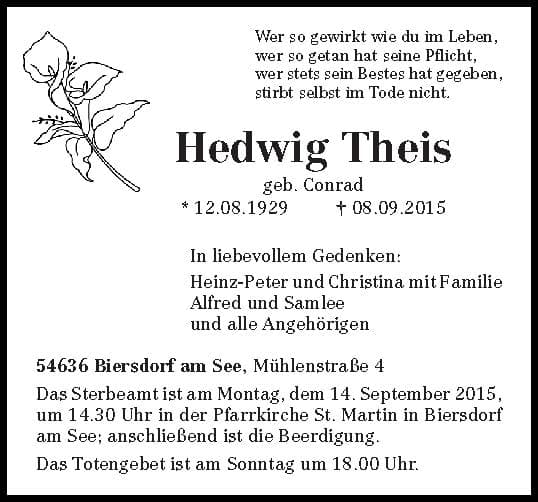 Frau Hedwig Theis