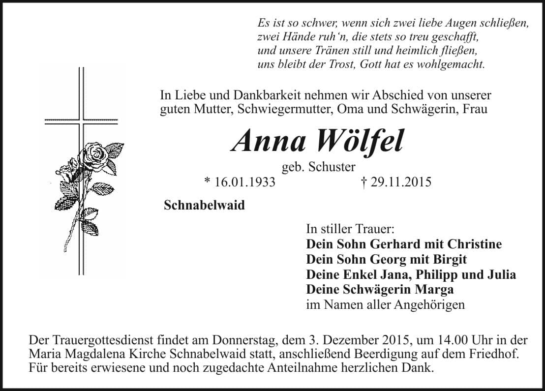 Frau Anna Wölfel