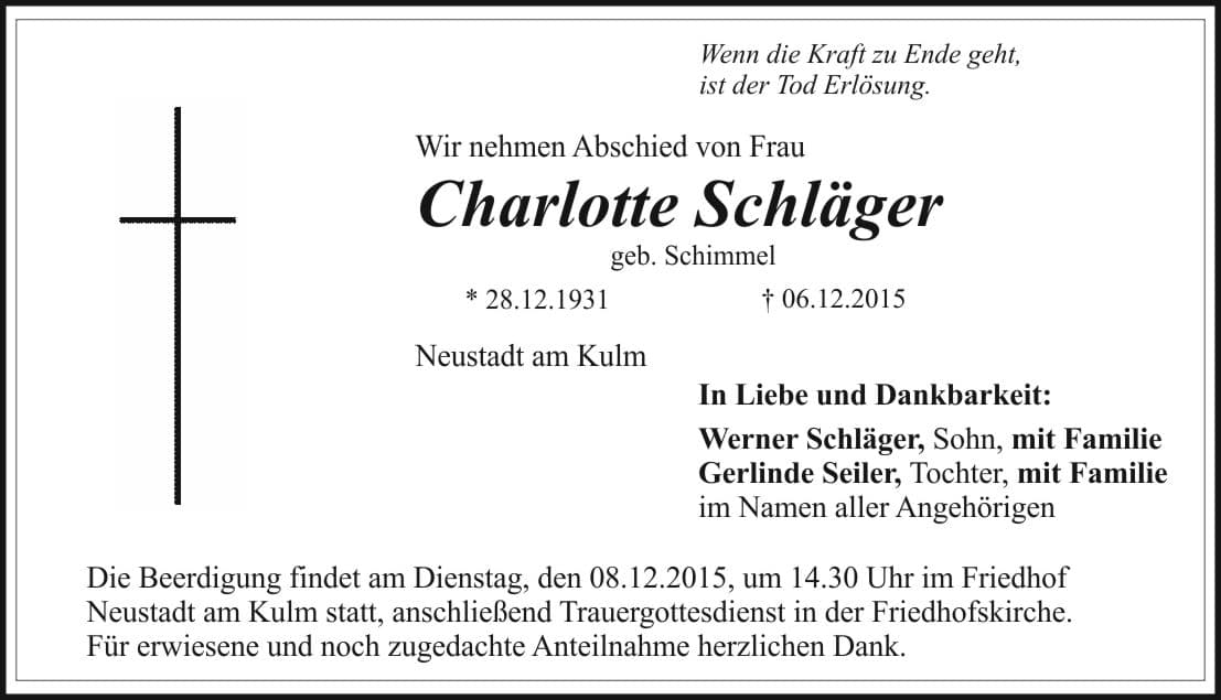 Frau Charlotte Schläger