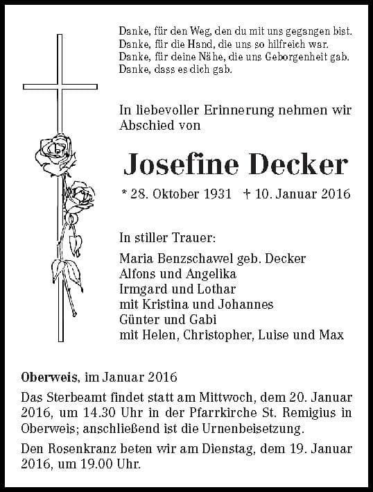 Frau Josefine Decker