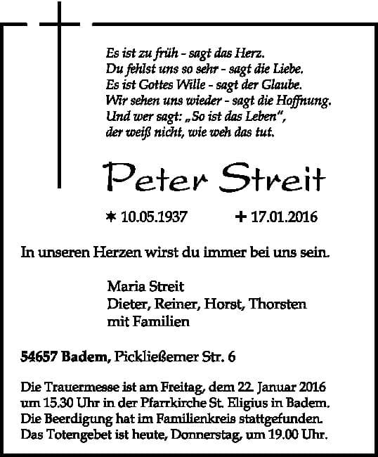 Herr Peter Streit