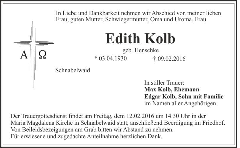 Frau Edith Kolb