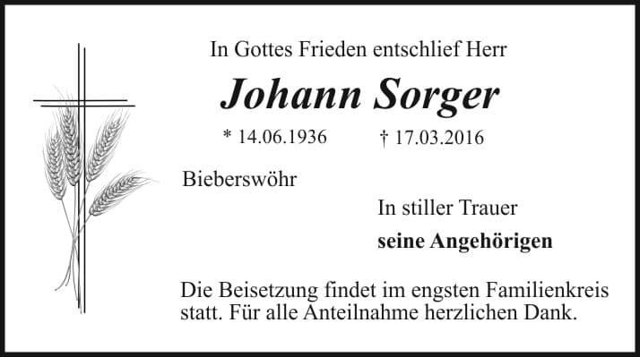 Herr Johann Sorger