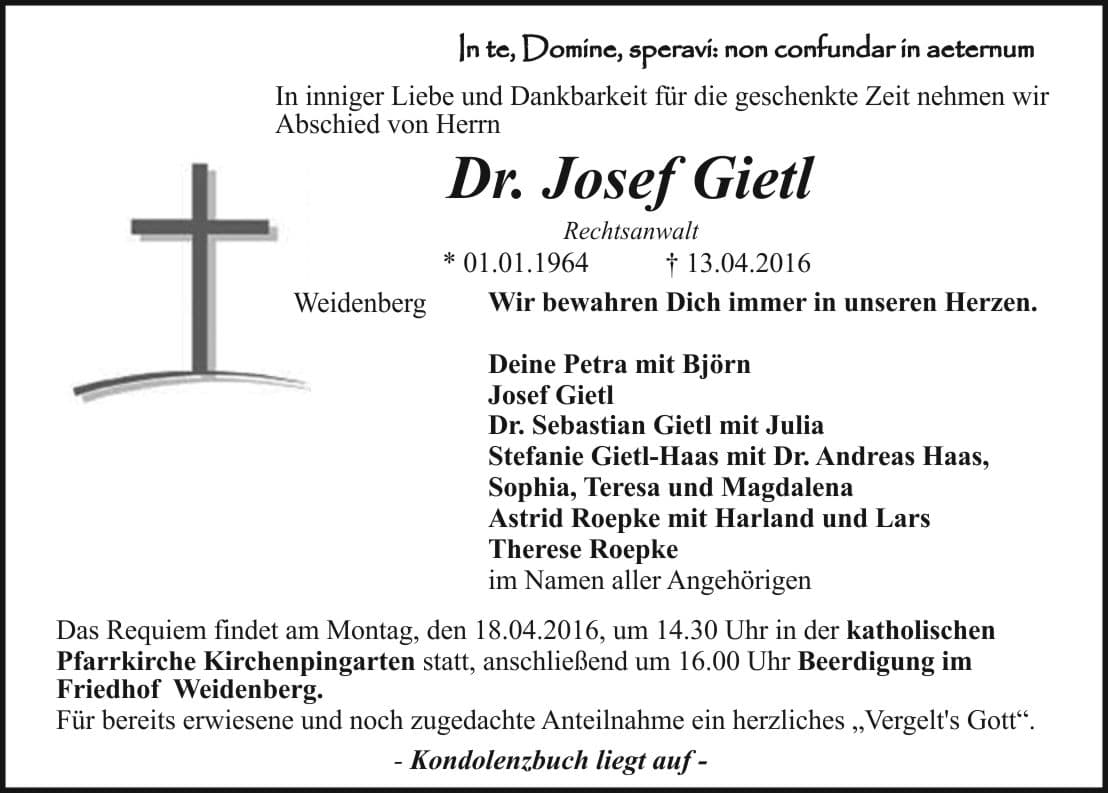 Herr Dr. Josef Gietl