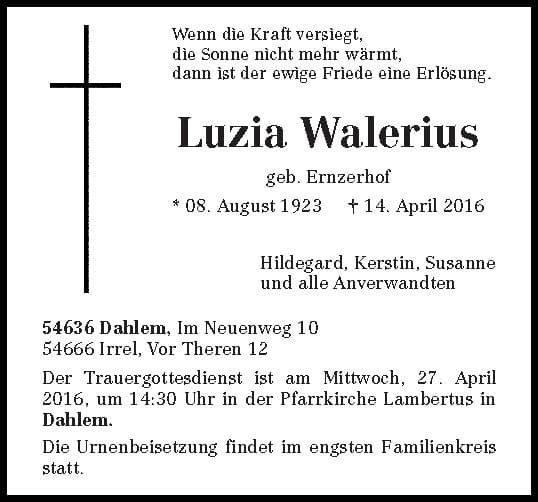 Frau Luzia Walerius