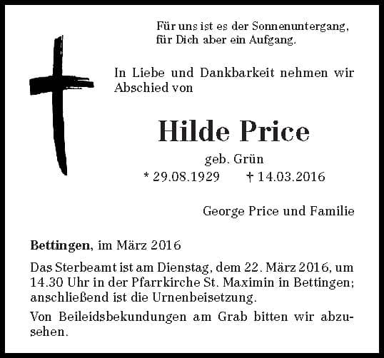 Frau Hilde Price