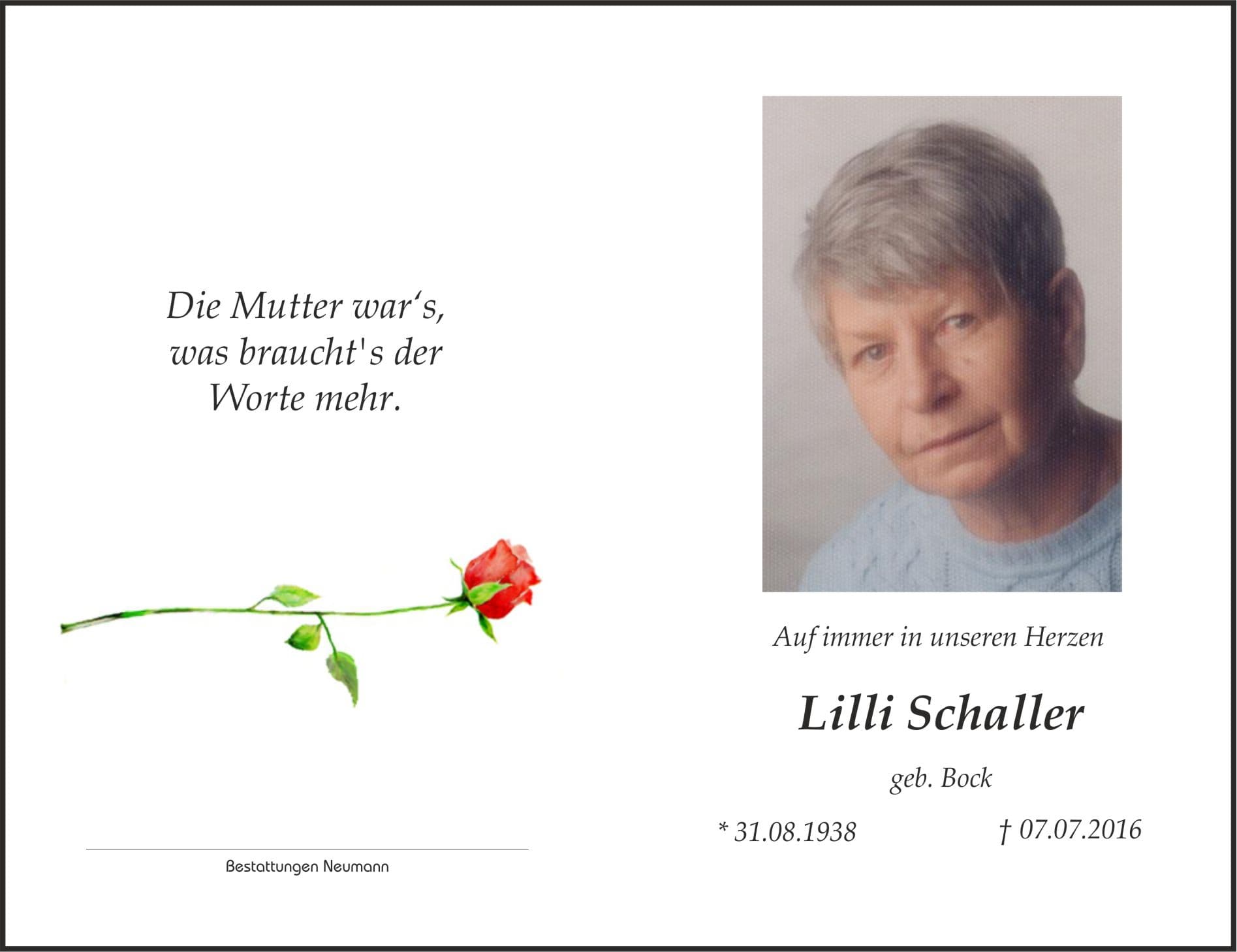 Frau Lilli Schaller