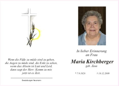 Frau Maria Kirchberger