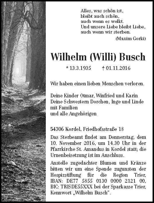 Herr Wilhelm (Willi) Busch