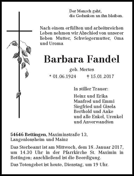 Frau Barbara Fandel