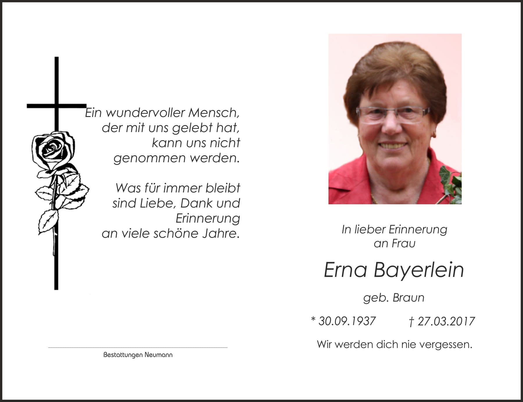 Frau Erna Bayerlein