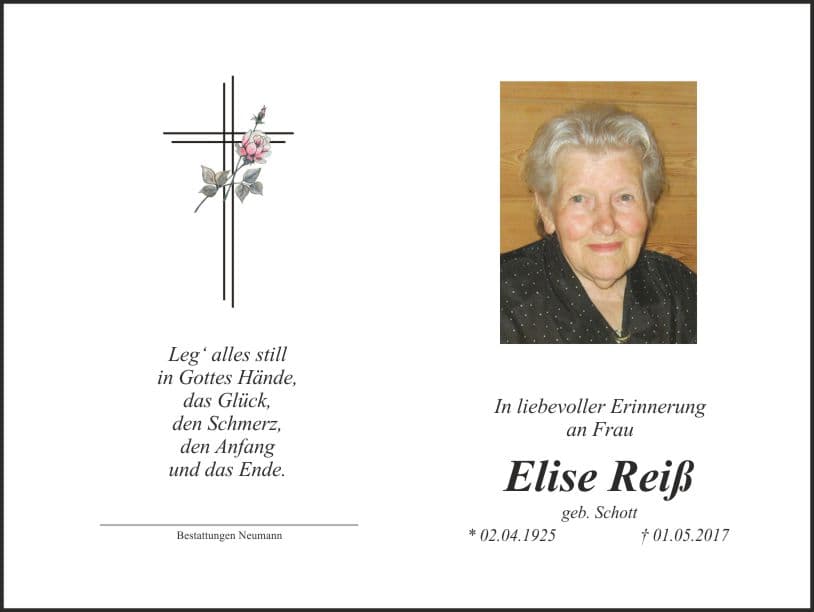 Frau Elise Reiß