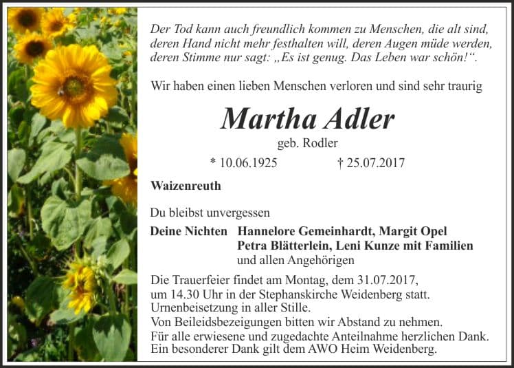 Frau Martha Adler
