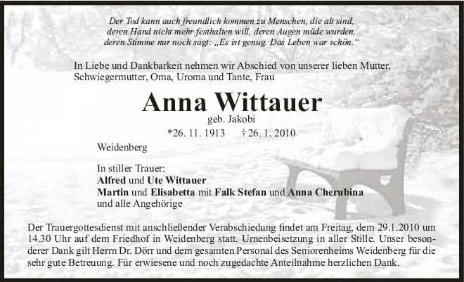 Frau Anna Wittauer