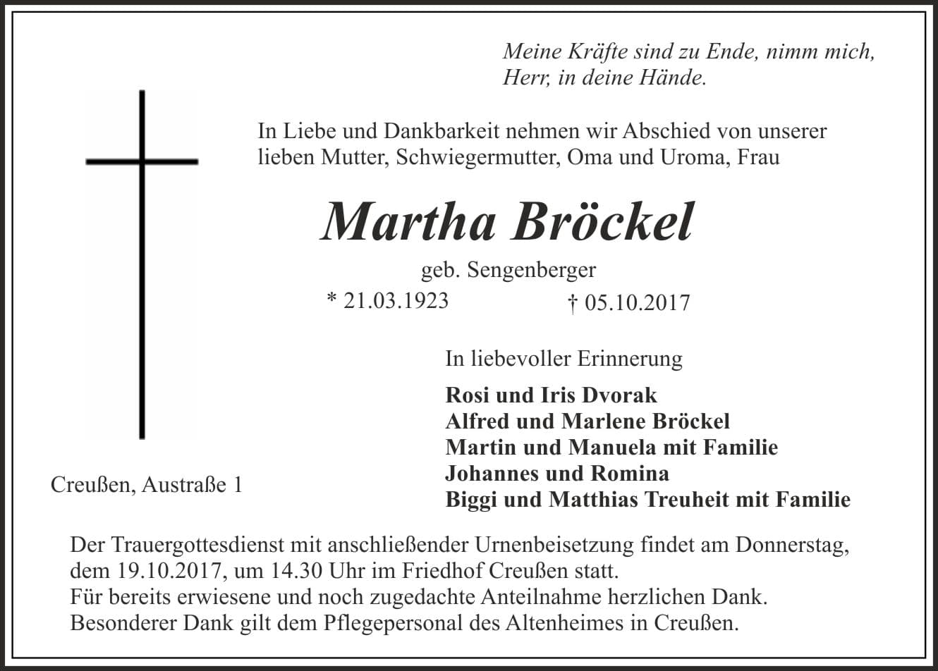 Frau Martha Bröckel